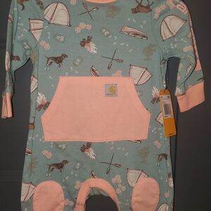 Carhartt Kids' Mint and Peach One Piece